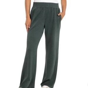 Spyder Active Sport Wide Leg Pant Ribbed Greenish Gray Women's Size XL